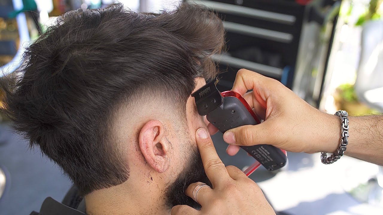 ‼️تعليم باحدث طريقة✅ تدريج الشعر دائري متوسط ✨T Latest method for medium circular hair graduation.