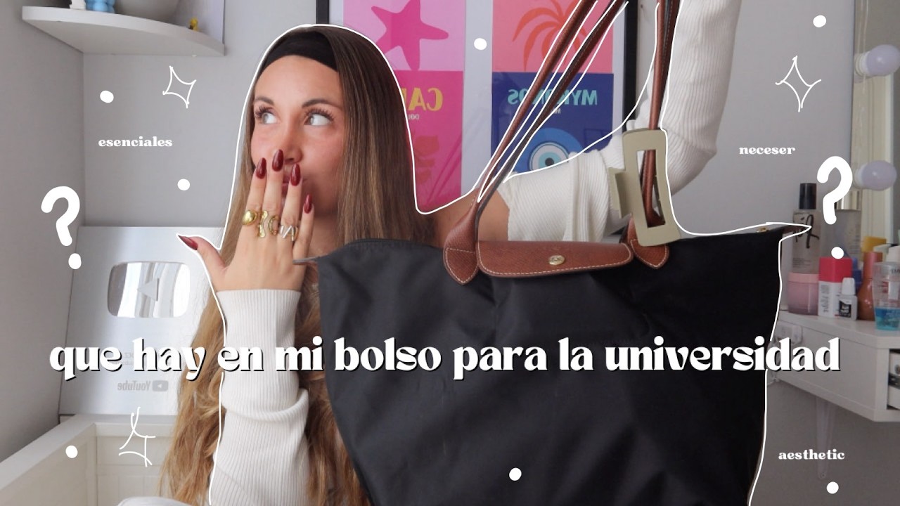 QUE HAY EN MI BOLSO PARA IR A LA UNIVERSIDAD 🎧 | que hay en mi neceser, básicos, aesthetic, termo...