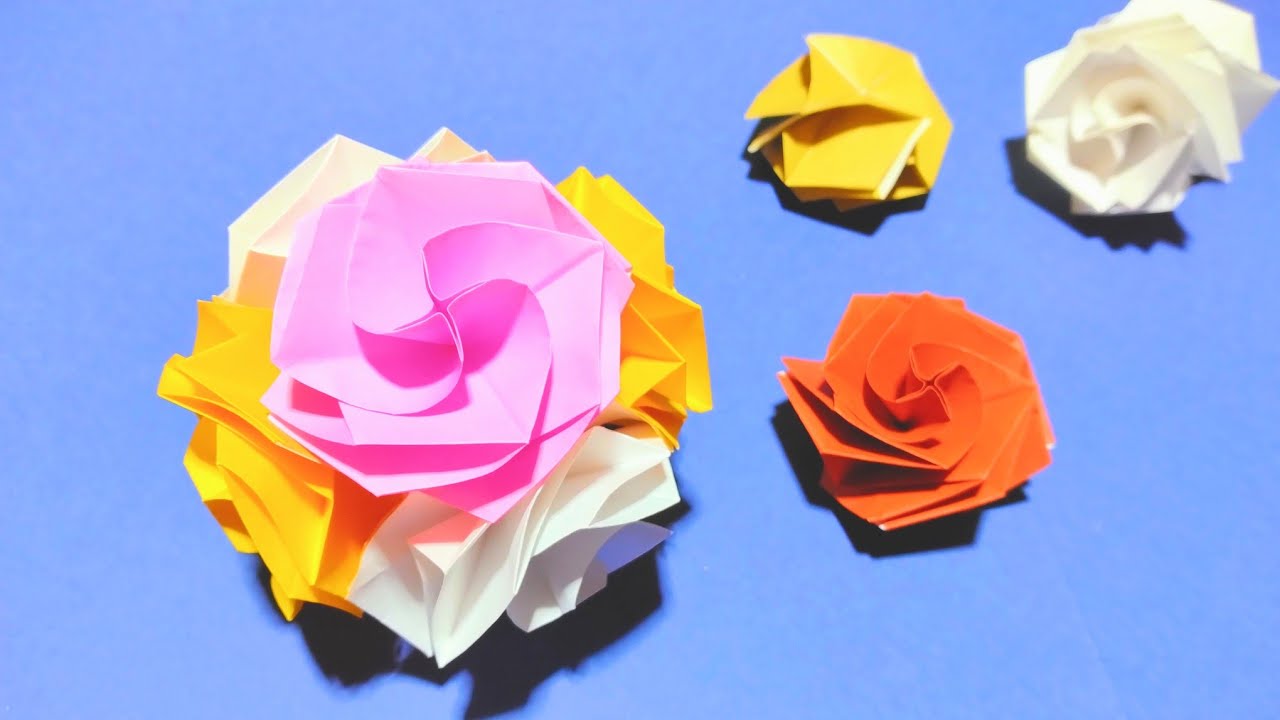 折り紙 デザートローズ６個で作るくす玉 Origami