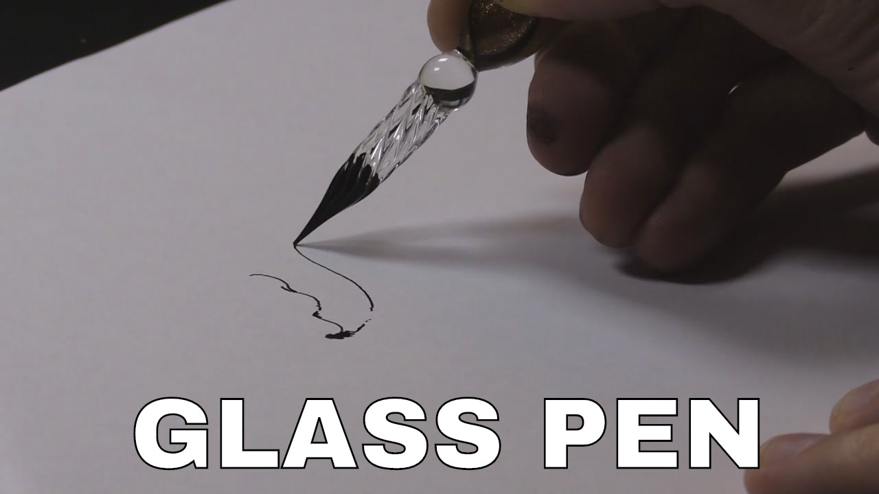 .~~°  Glass Dip Pen Drawing ° ~~. (& grinding my own ink)