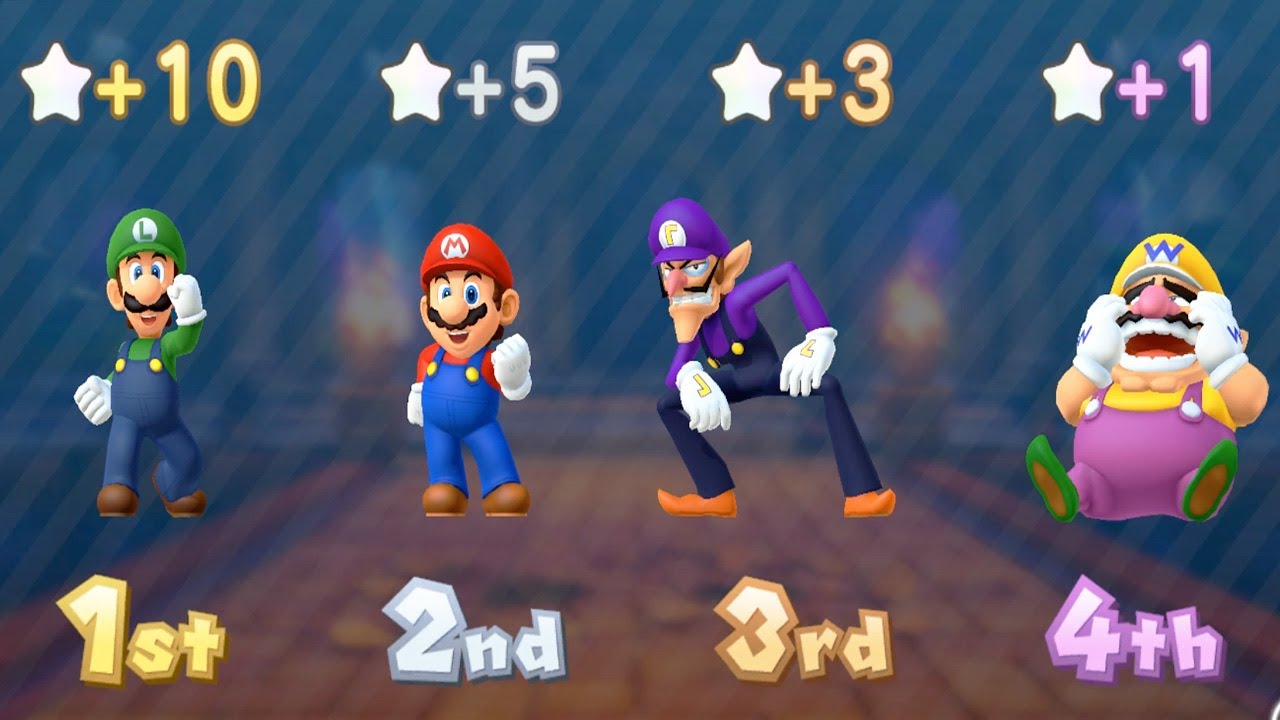 Mario Party 10 Haunted Trail - Luigi vs Mario vs Wario vs Waluigi (Very Hard)