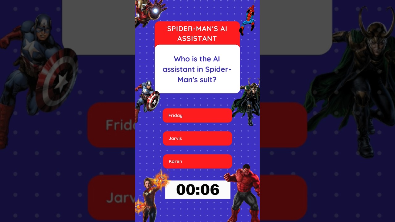 who is the AI assistant in spider-man's suit? know the answer? #spiderman #ai #marveltrivia