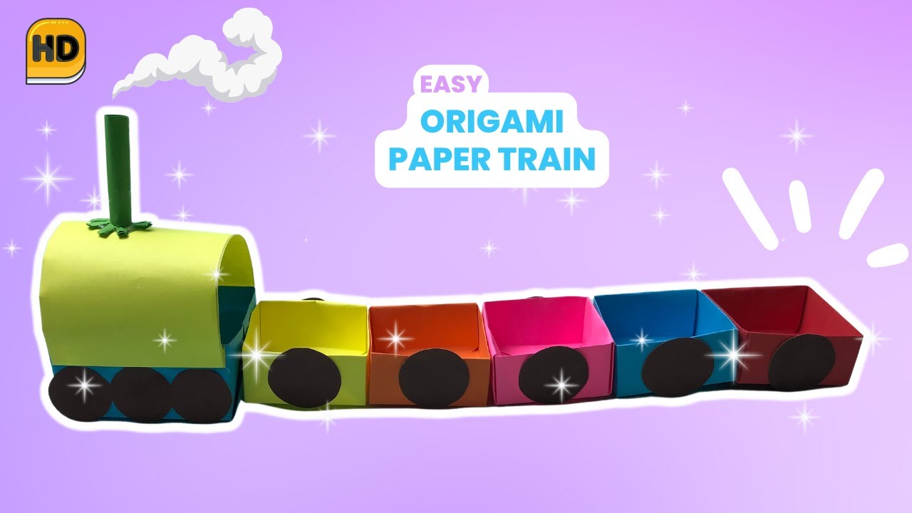 Trem de Origami | Trem de papel de origami | Idéias de artesanato de papel | bricolage |
