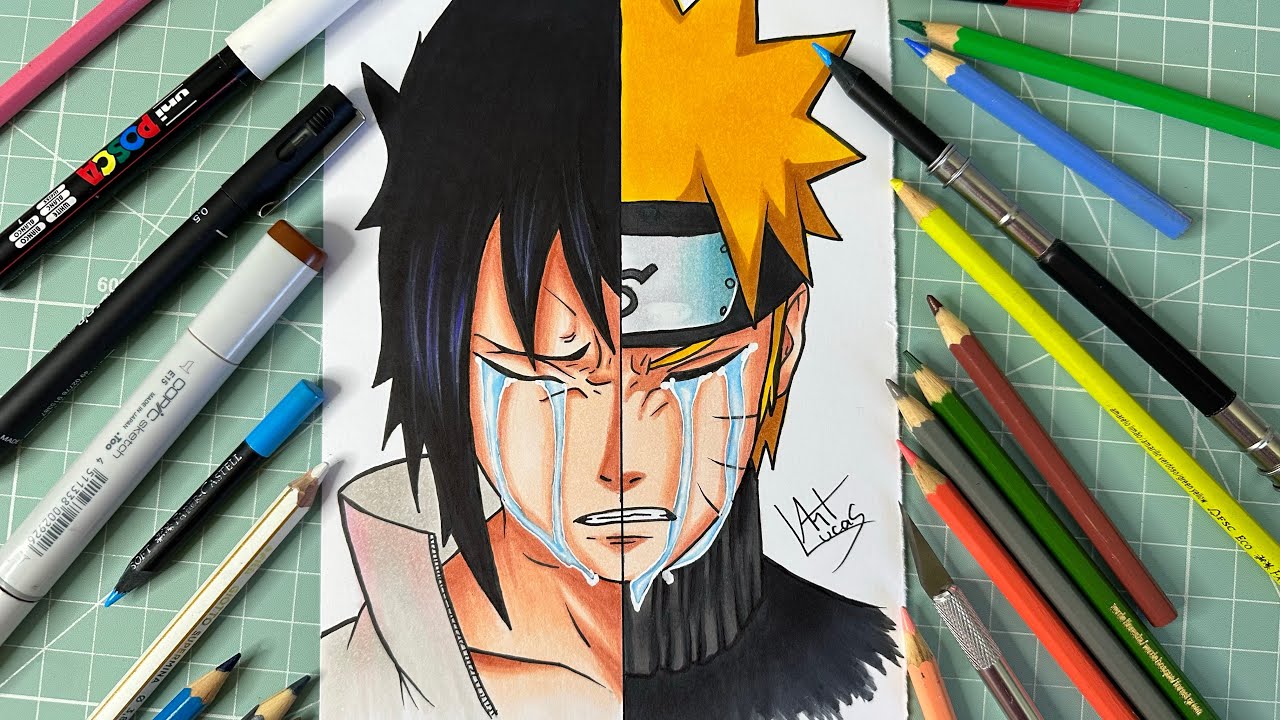 Como Desenhar o Naruto / Sasuke - tente não chorar