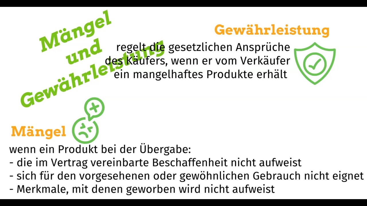 Mängelarten und Gewährleistung