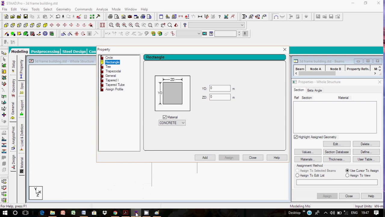 Analysis of 3d frame building | STAAD Pro