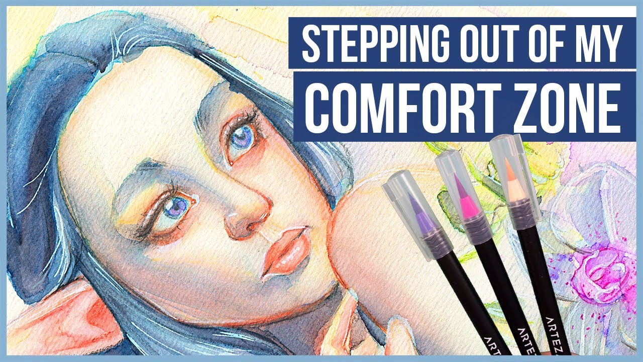 Stepping Outside of My Comfort Zone - Arteza Real Brush Pens & Watercolour Pencils