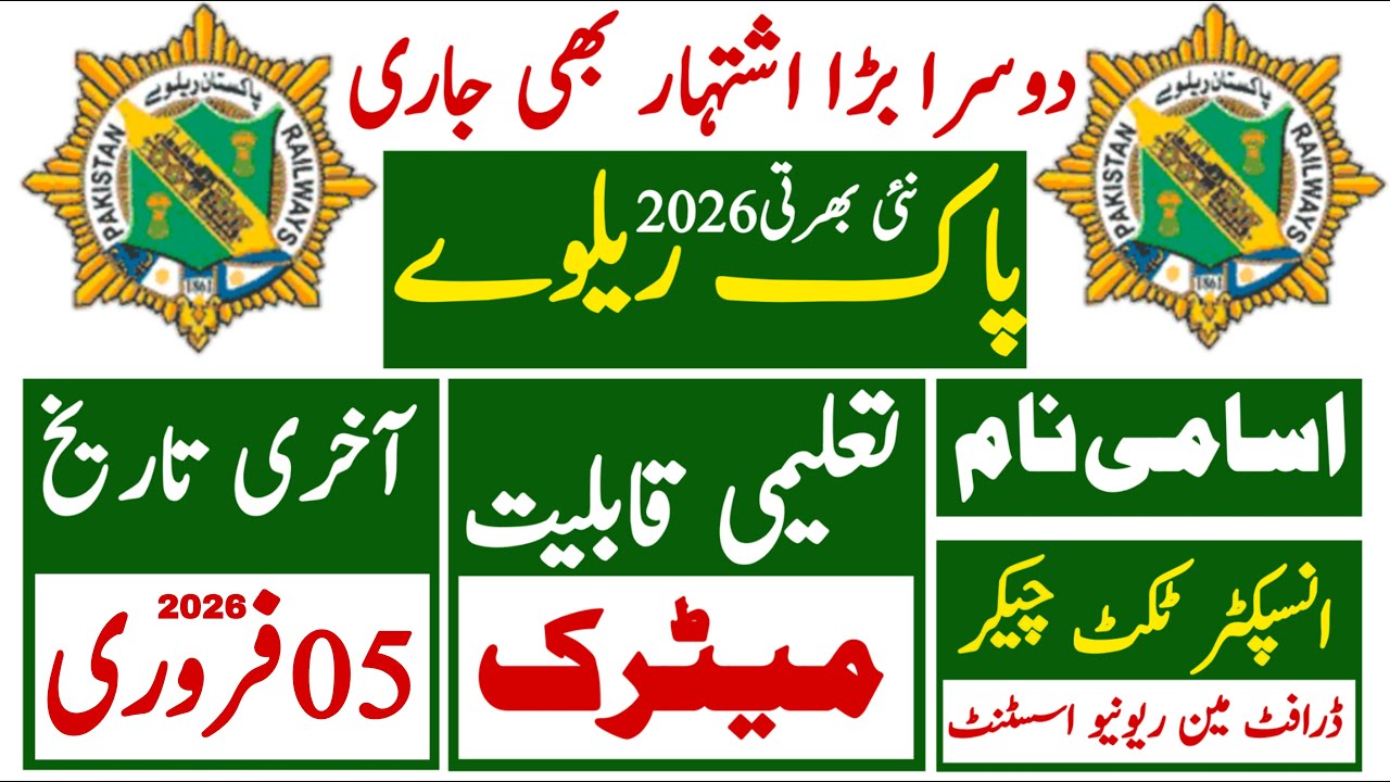 Pakistan Railway Latest Jobs 2026 | Pakistan Railway New Jobs | Technical Job Info 1.0