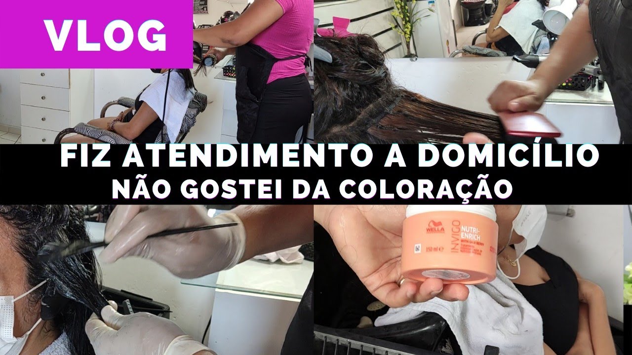 VLOG: FIZ ATENDIMENTO A DOMICÍLIO/ NÃO GOSTEI DA COLORAÇÃO/ COMO ESCOVAR CABELO COM MEGA