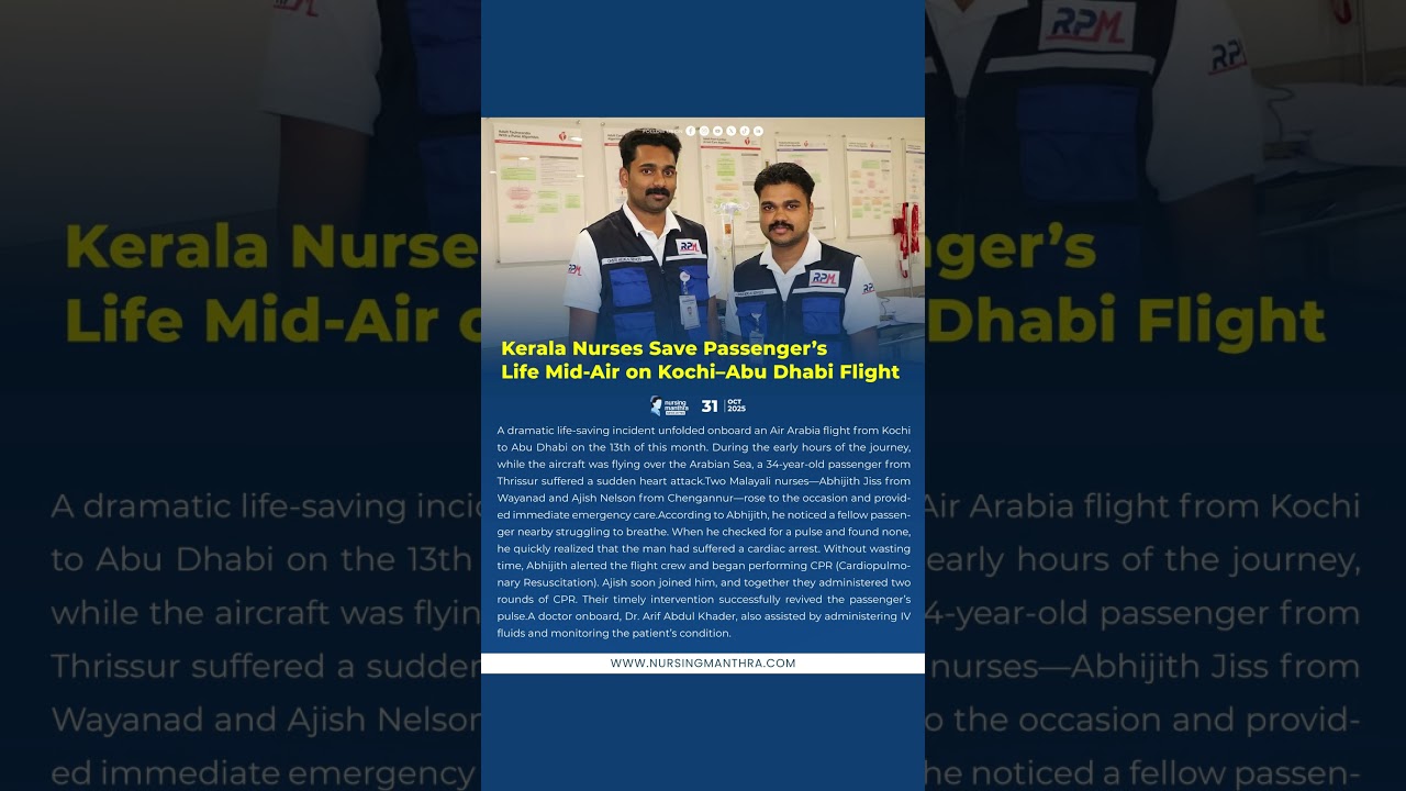 Kerala Nurses Perform CPR, Save Passenger on Kochi-Abu Dhabi Flight