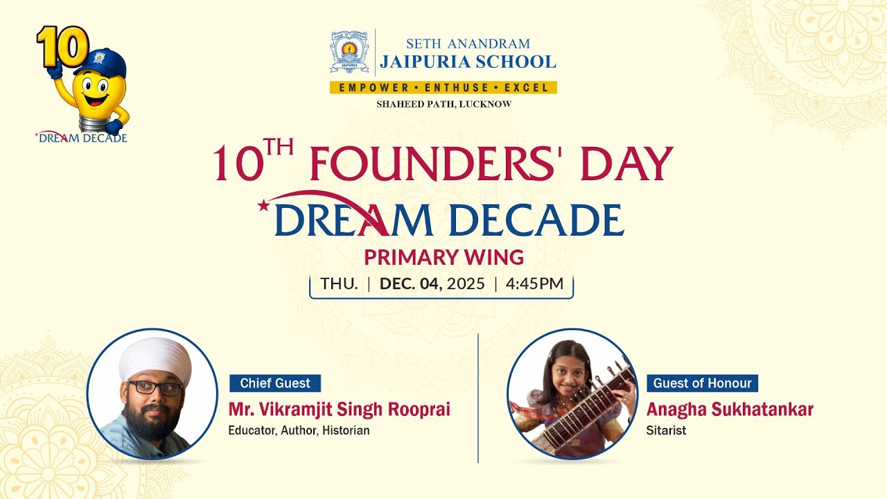 10th Founder&rsquo;s Day Live | Celebrating a Decade of Vision & Excellence | Jaipuria School Lucknow