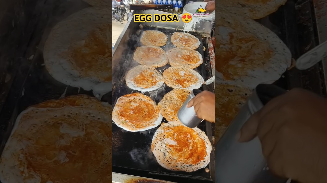 😍 Egg Dosa 🤤 Street Style Famous Egg Dosa Piler 🤩Roadside Street Food#telugufood#teluguvlogs#eggdosa