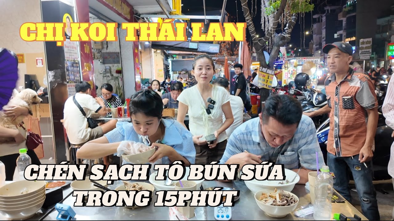 CHỊ KOI THÁI LAN CHÉN SẠCH TÔ BÚN SỨA TRONG 1 NỐT NHẠC.