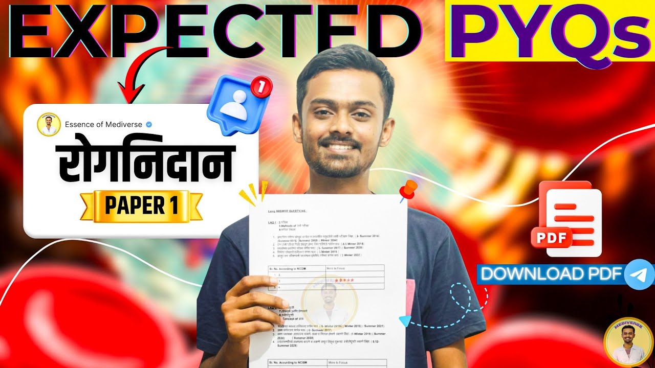 Most 'Expected' Questions of Rog-nidana Paper-1 📚 | Topic wise PYQs | BAMS 2nd Year🎯 | Must Watch 🎥