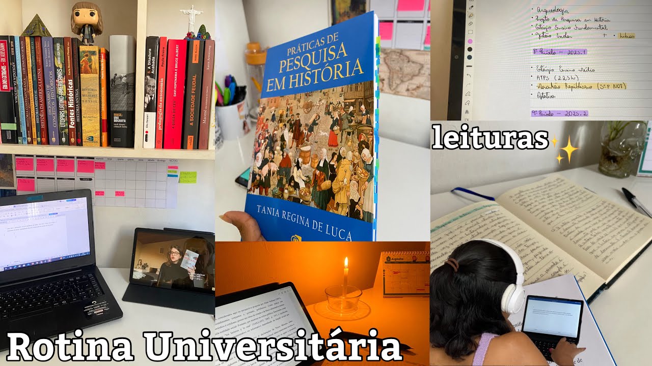 Rotina Universitária - dias de estudo, leitura e pesquisa 🤍📚