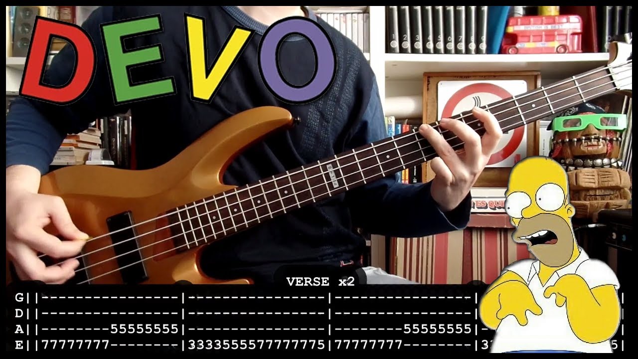 DEVO - Mongoloid (bass cover w/Tabs & lyrics)