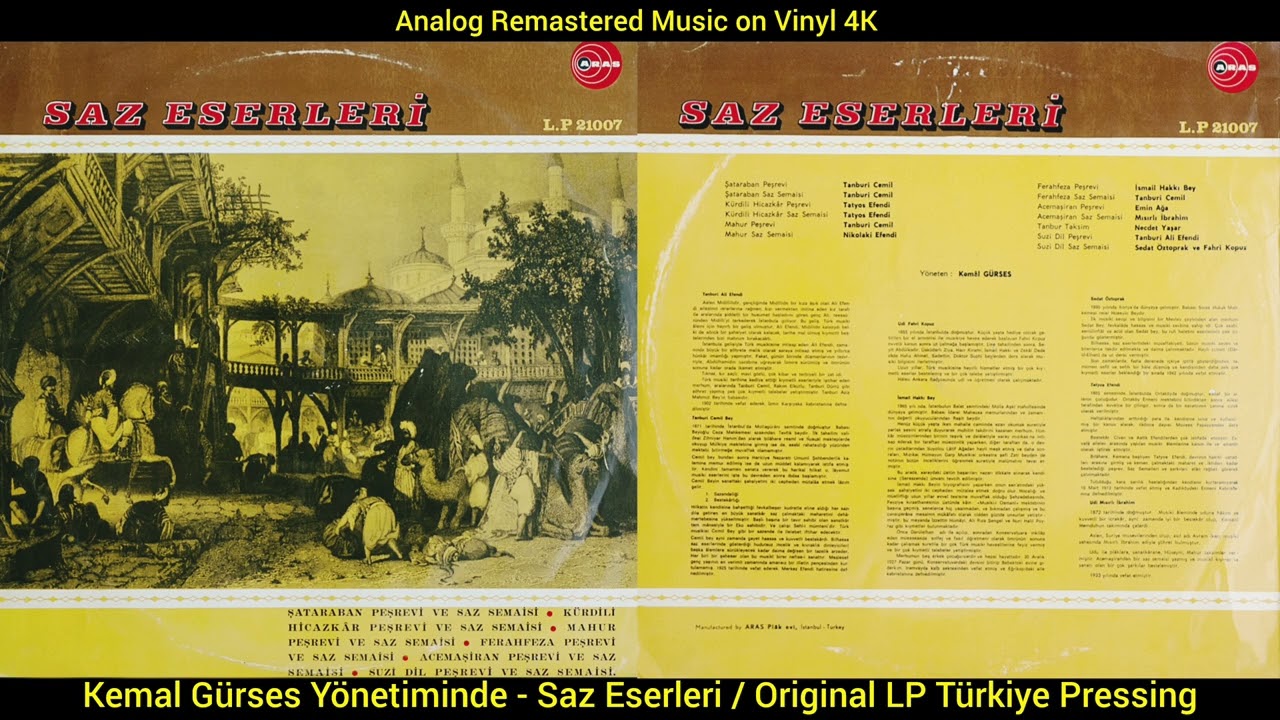 Kemal G&uuml;rses Y&ouml;netiminde - Saz Eserleri (Original LP Analog Remastered) 2K