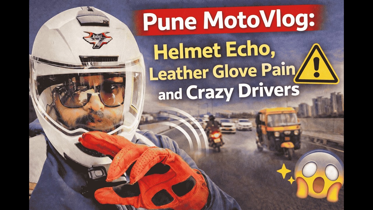Pune MotoVlog: Helmet Echo, Leather Glove Pain and Crazy Driver