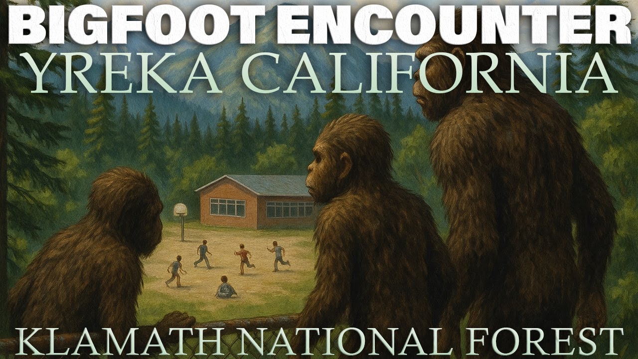 BIGFOOT ENCOUNTER IN YREKA CALIFORNIA (THE KLAMATH NATIONAL FOREST) THREE CREATURES WATCHING US PLAY