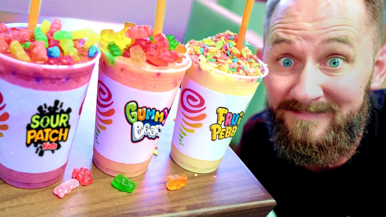 Trying 'Candy Smoothies' From The Jamba Juice Secret Hidden Menu!