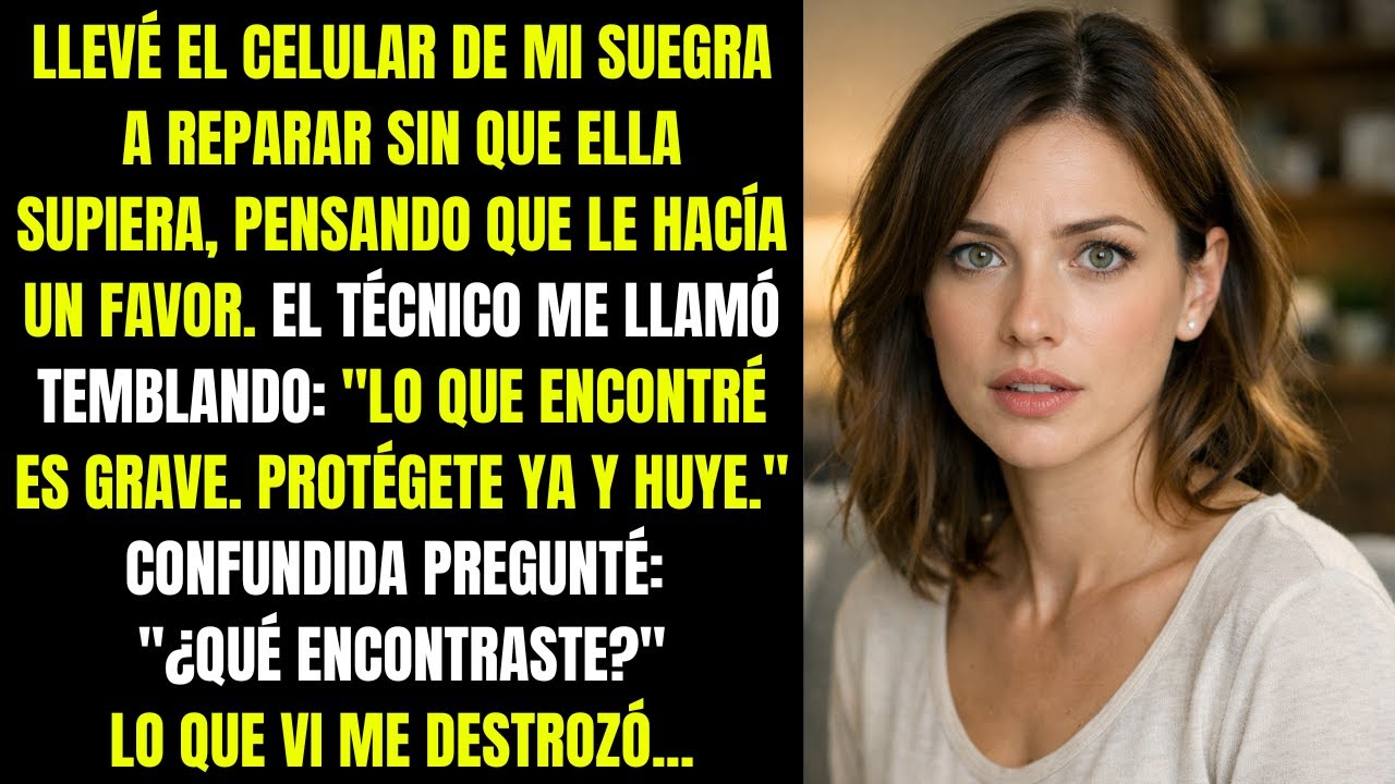 Llevé el celular de mi suegra a reparar. El técnico me llamó aterrado: “Cambia contraseñas y huye”.