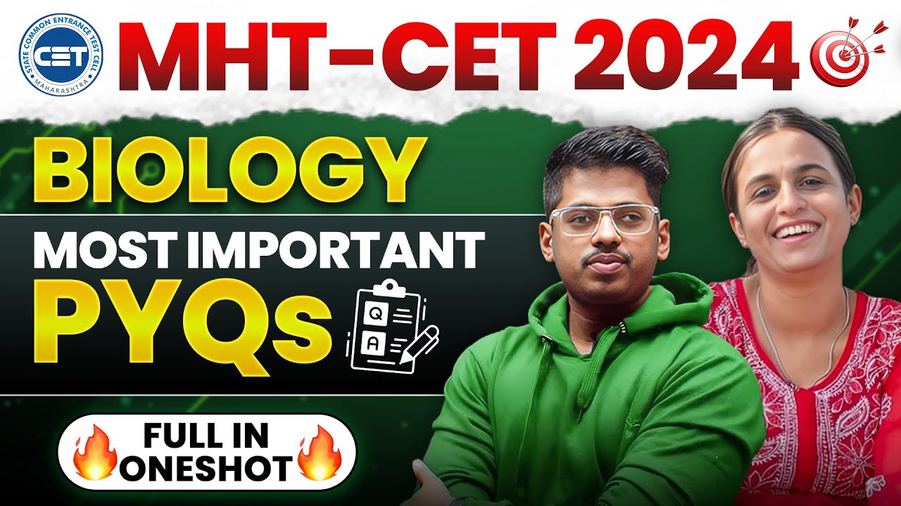 MHTCET 2024 | Biology Most Expected MCQ's | Top 50 MCQ's | Part 1 | PYQ's | By:- Tapi Miss