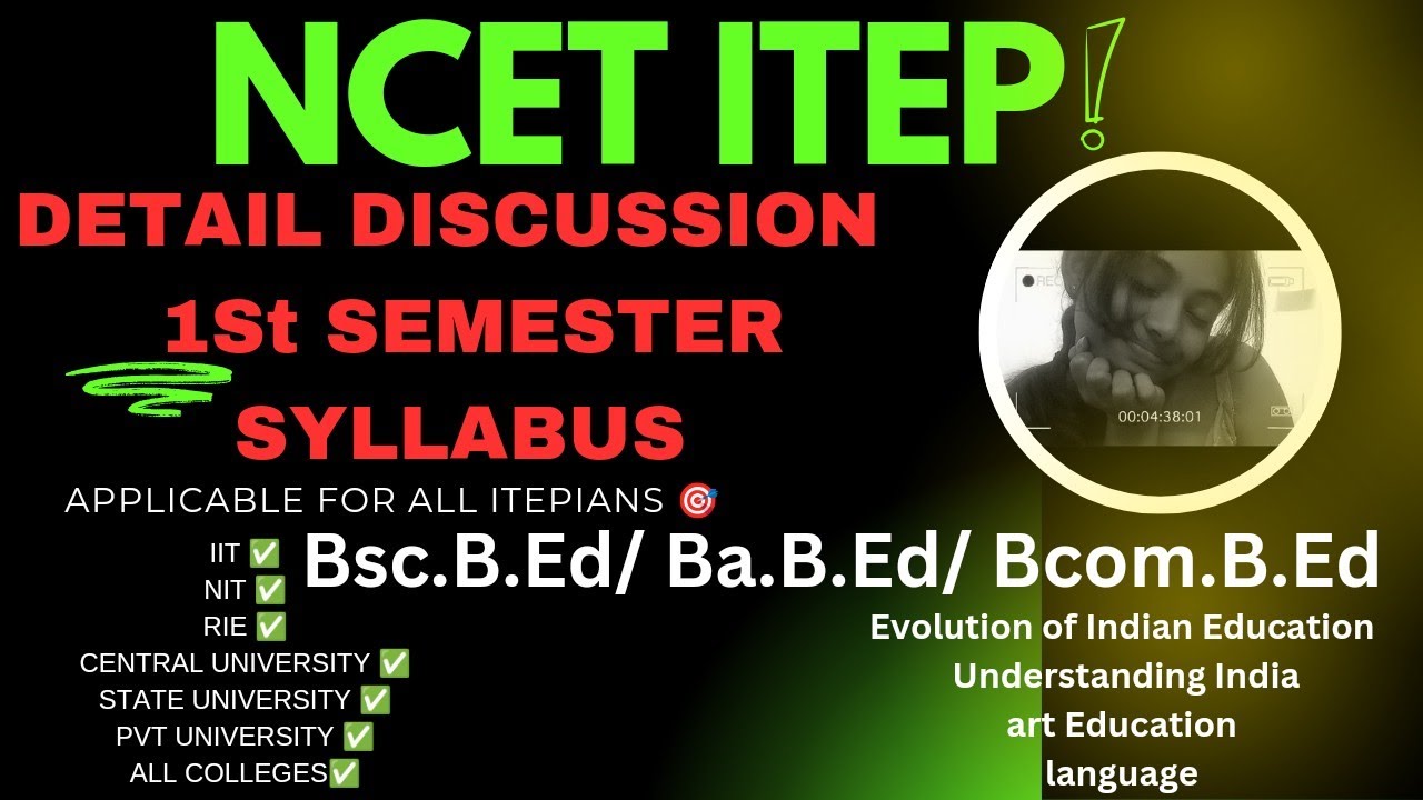 1st SEMESTER SYLLABUS OF ITEP COURSE | DETAIL DISCUSSION | ITEP PROGRAM | ALL SUBJECT'S | ALL STREAM