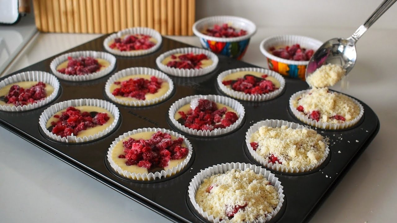 Yerken Kendinize Engel Olamayacak Tadına Doyamayacaksınız ✅ Frambuazlı ve Crumbllı Muffin Kek / Cake