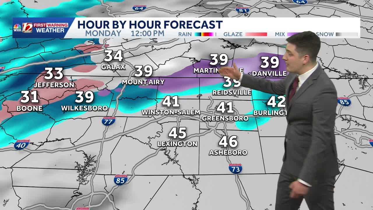 Warm Sunday followed by a much colder Monday, rain and wintry mix possible in North Carolina