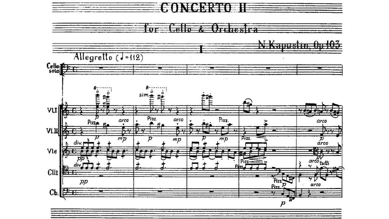 Nikolai Kapustin - Cello Concerto No. 2, Op. 103 [with full score]