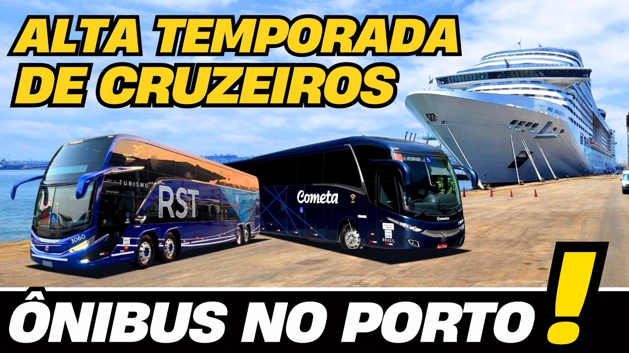 PORTO DE SANTOS!! MOVIMENTO DE ÔNIBUS NO TERMINAL DE CRUZEIROS MARÍTIMOS CONCAIS