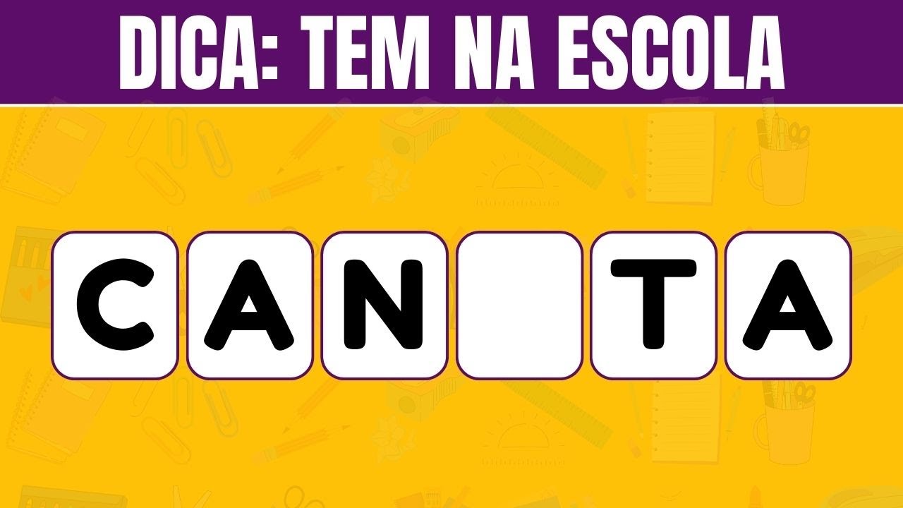 Adivinhe a PALAVRA Com POUCAS LETRAS | DICA: Tem na Escola