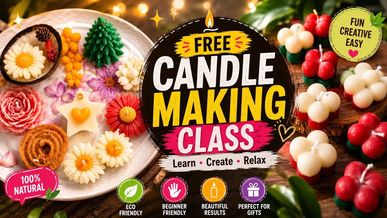 Free candle making class | Christmas candle #candle #candlemaking #onlineclass #swasaagroups
