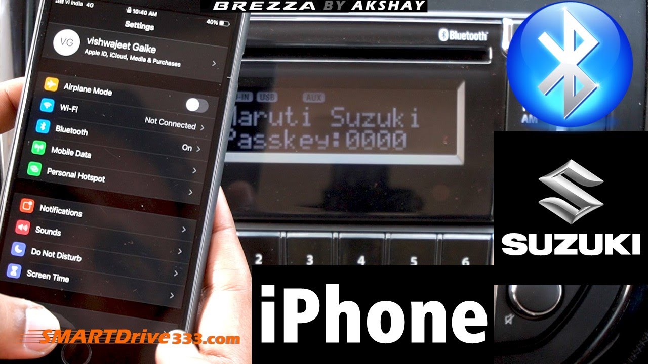 How to connect iPhone via bluetooth with suzuki media player ? : SMARTDrive