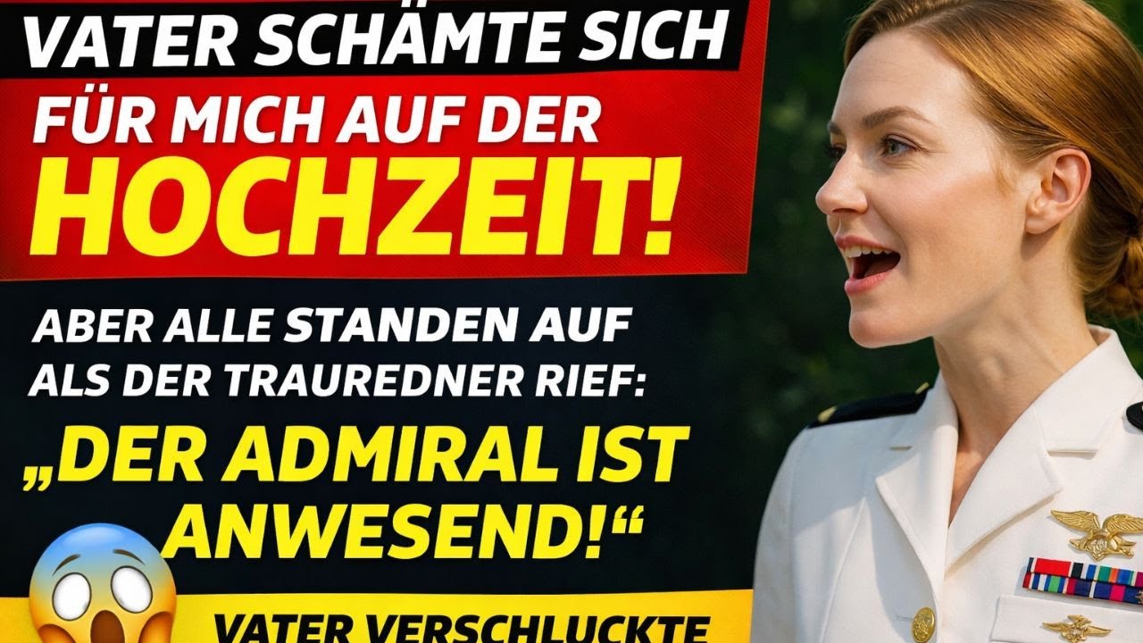 Mein Vater verspottete mich bei der Hochzeit–dann sagte der Redner:„Alle aufstehen für den Admiral.“