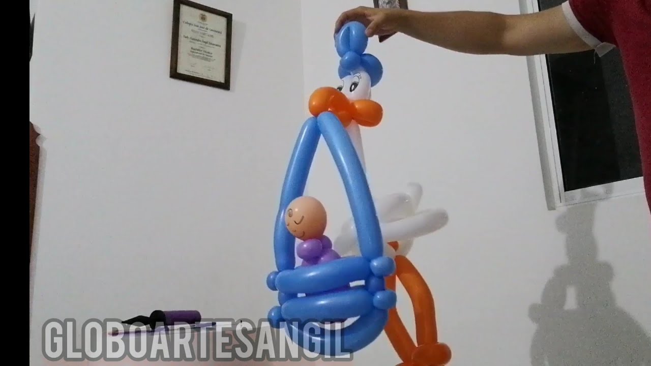 Cig&uuml;e&ntilde;a para baby shower en globos // parte 2 //bebe