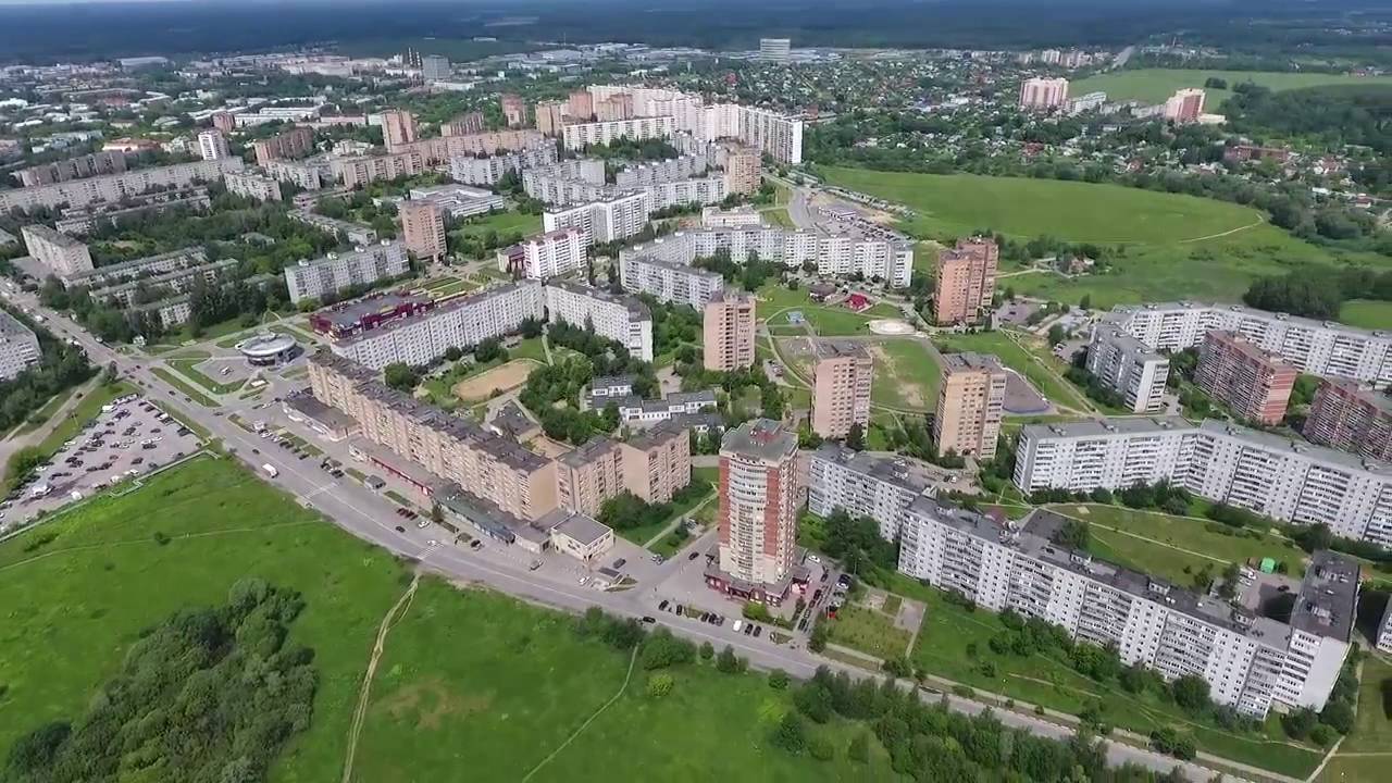 4-й микрорайон г. Фрязино с высоты птичьего полёта