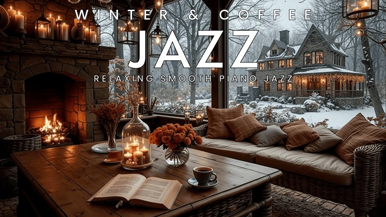 Cozy Winter Jazz & Coffee Shop Ambience 🔥 Расслабляющий плавный фортепианный джаз для учебы, сна