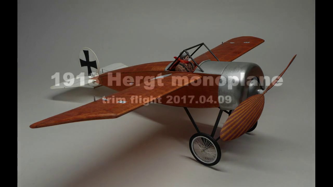 Hergt monoplane trim flight 2017.04.09