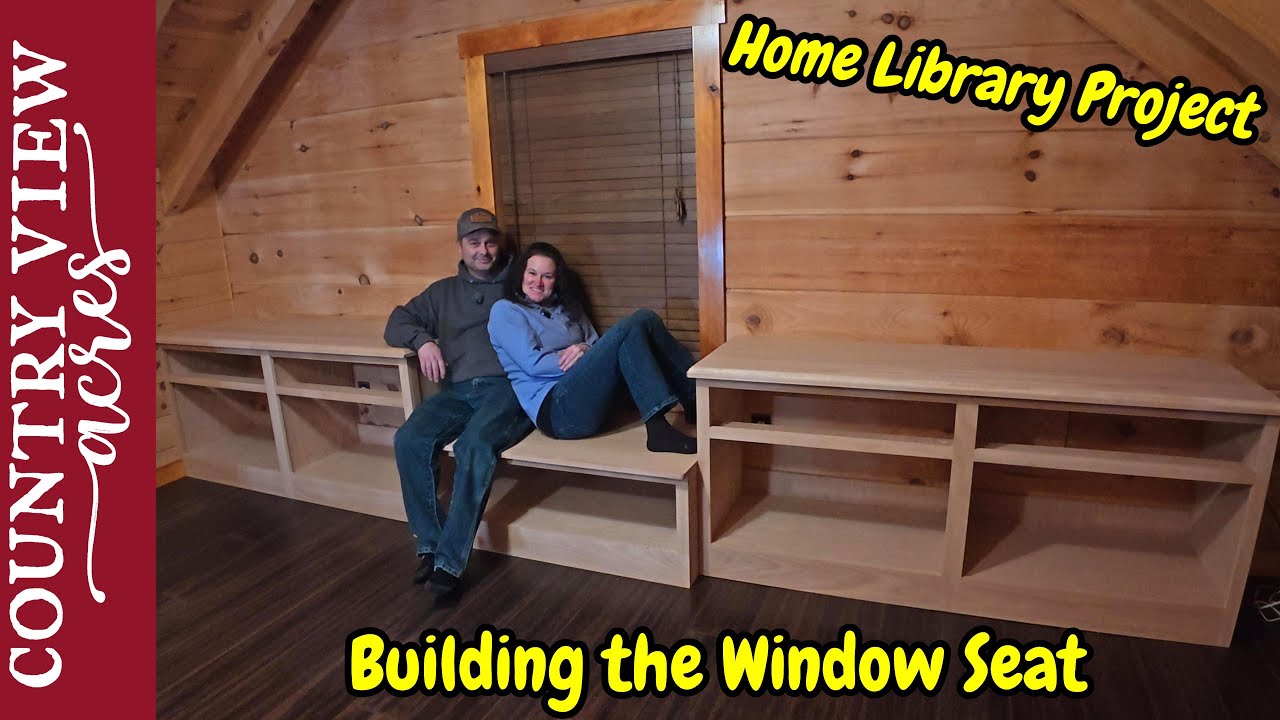 Fitting Custom Built Cabinets & Making Window Seat for Rebekah's Home Library Project