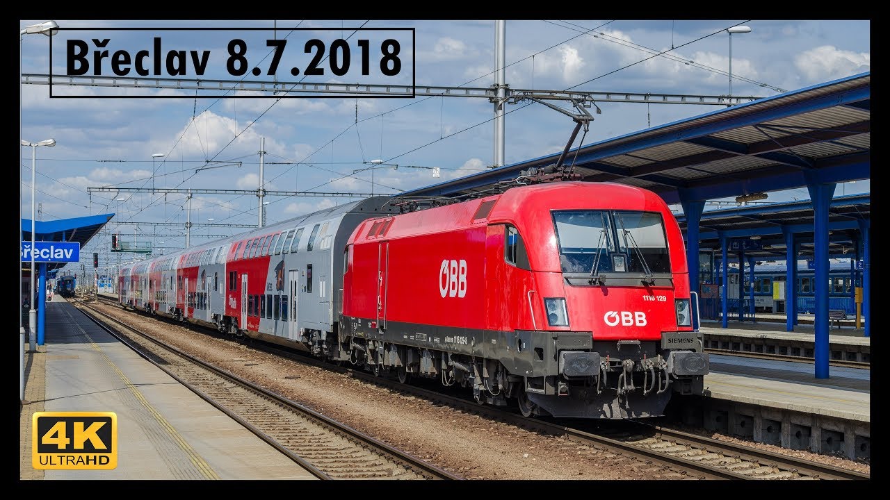 Vlaky Břeclav 8.7.2018 4K