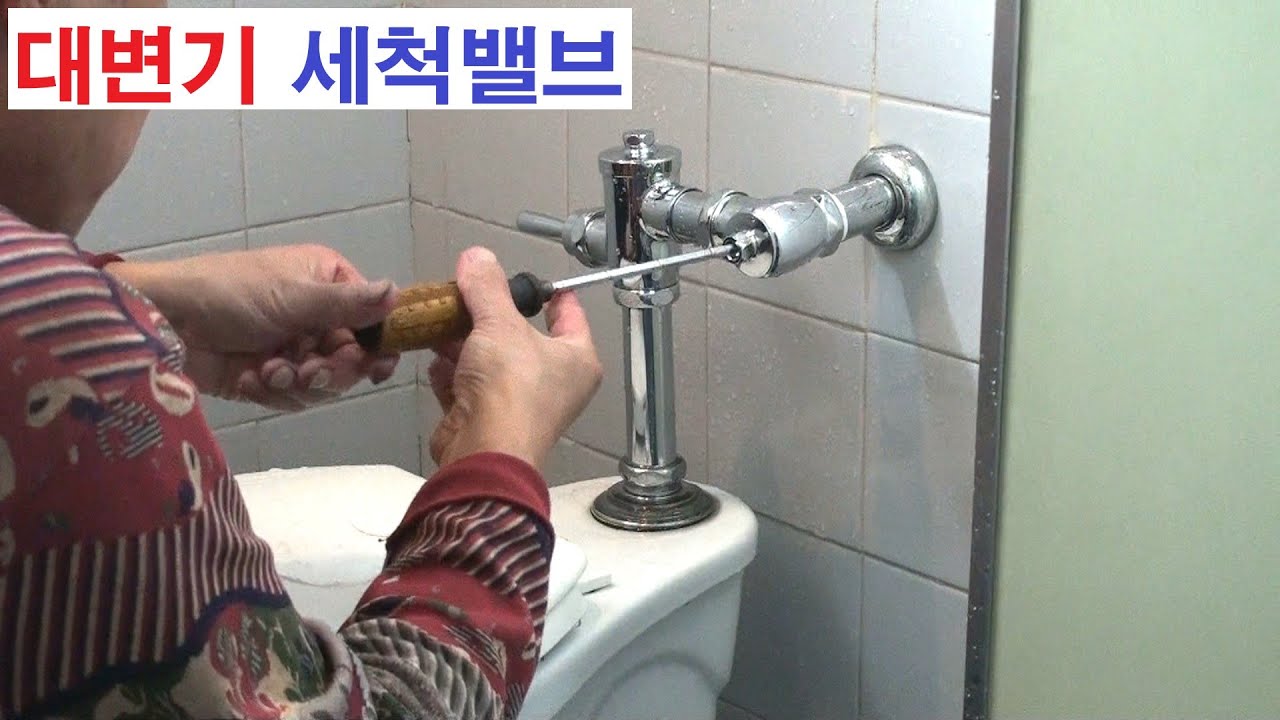 화장실 대변기 양 변기 세척 밸브 수도 부품 부속 수전 고장 수리 교체 방법 CLOSET VALVE 大便器冲洗阀