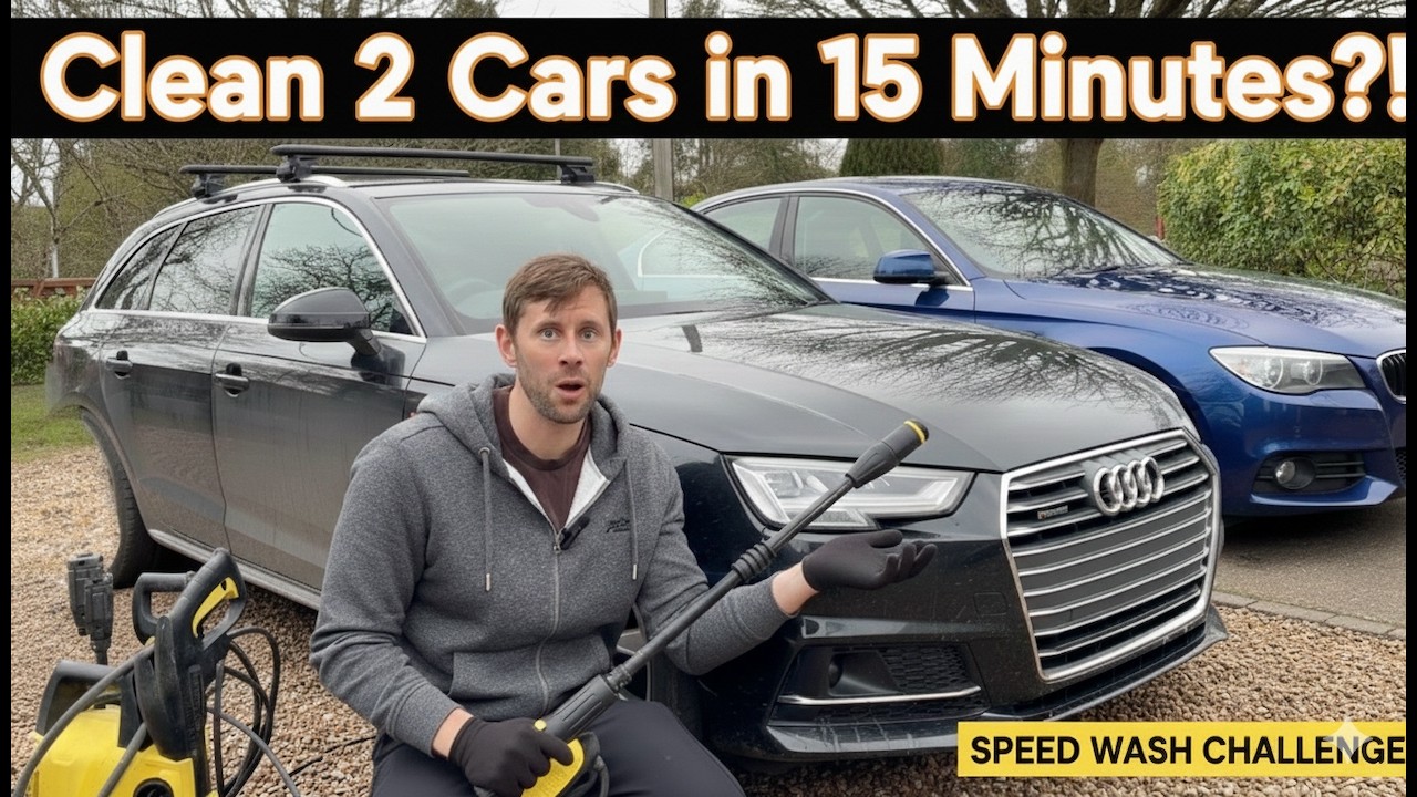 Clean 2 Cars in 15 Minutes?! | The Ultimate Dad Winter Car Wash Hack