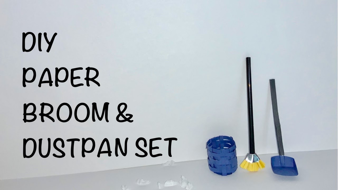 DIY PAPER MINIATURE BROOM AND DUSTPAN SET