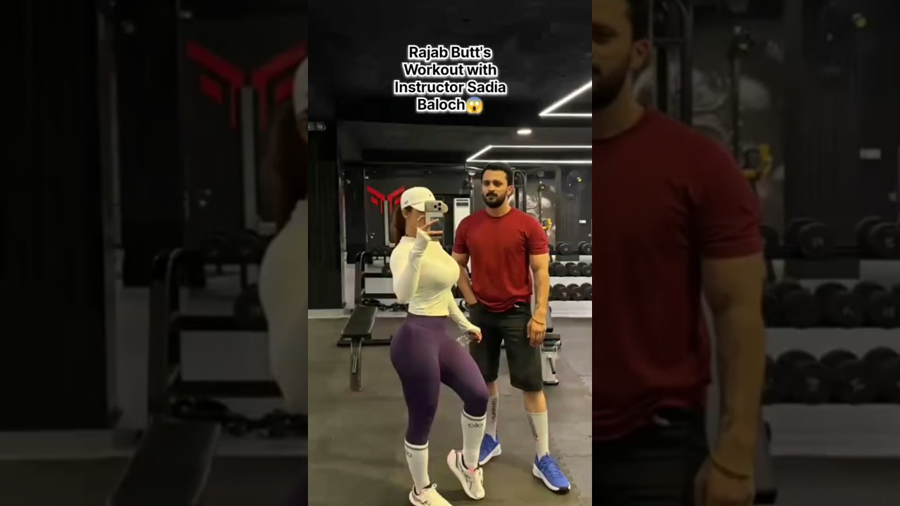Rajab Butt's GYM Session With instructor Sadia Baloch😱|Rajab Ka Secret Workout!🔥