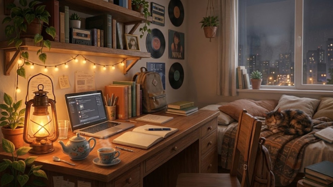 Teal Night & Orange Tea - Lofi Study Session