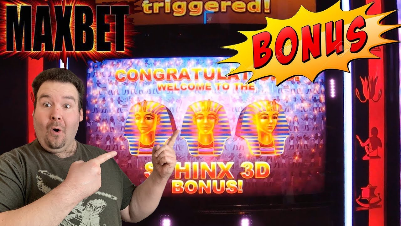 Sphinx 3D MAX BET $4.00 BONUS ROUND FREE GAMES Slot Machine Live Play