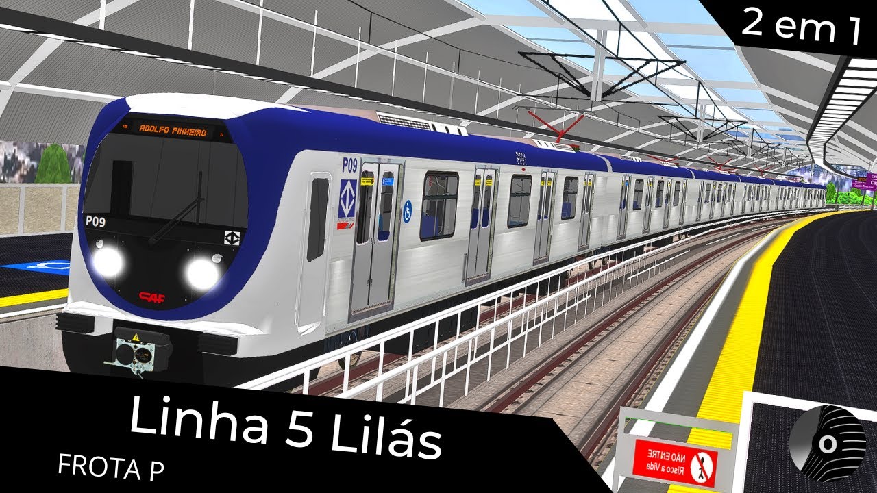 OpenBVE - LINHA 5 LILÁS com o TUE FROTA P da CMSP! Capão Redondo X Adolfo Pinheiro