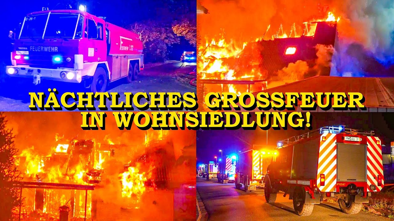 +++ GROSSBRAND IN WOHNSIEDLUNG +++ WOHNHAUS KOMPLETT IN FLAMMEN | FEUERWEHR | GROSSEINSATZ