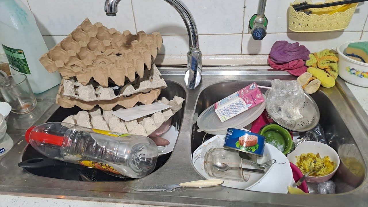 ASMR Dishwashing | Messy Sink to Sparkling Clean | Water & Foam Sounds 🧼🫧🧽✨